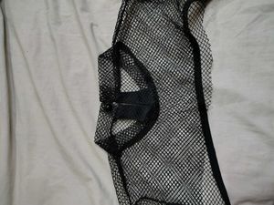 Black Mesh Long Sleeve with leather Top