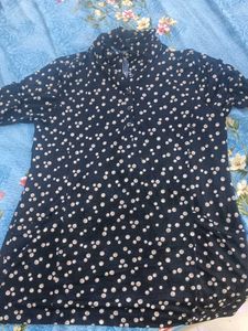 Stylish Black Kurta with White Polka Dots