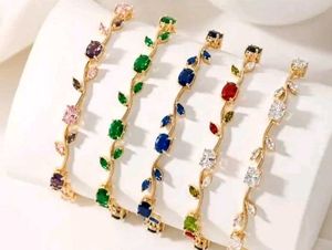 Elegant Floral Gemstone Bracelet Set
