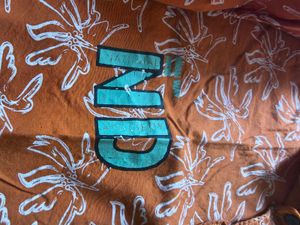 Orange Floral Print Shirt
