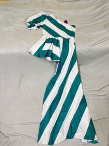 Stylish Striped One-Shoulder Dress