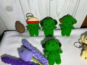 Crochet Amigurumi Handmade Smiski Keychain