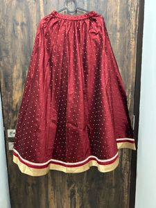 HALF SAREE WITH DUPATTA MAROON