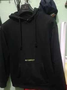 Plan black hoodie for men