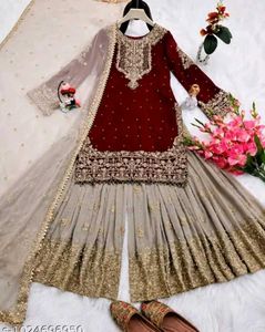 beautiful wine colour Pakistani suit