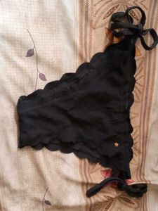 Black Scalloped Briefs
