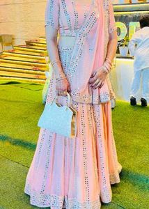 engagement Peach Lehenga Choli Set