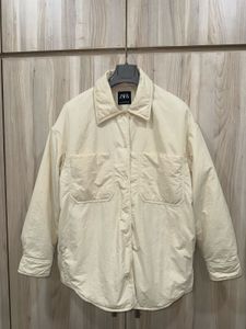 Zara Cream Oversized Shirt Jacket