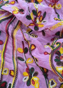 Pink embroidered dupatta
