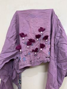 Embroidered Purple Top