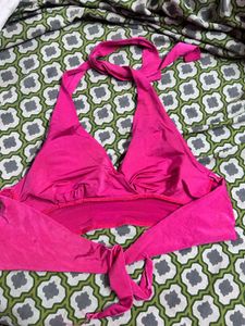 Pink halter blouse