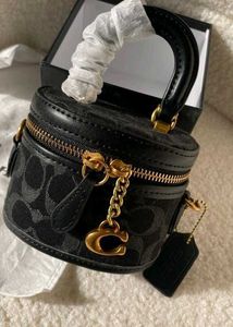 Coach Black Bucket Bag with Chain