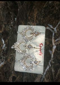 Sparkling Heart Drop Earrings