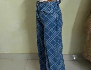 Blue Jeans with Unique Pattern