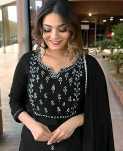Elegant Black Kurta Set with Dupatta
