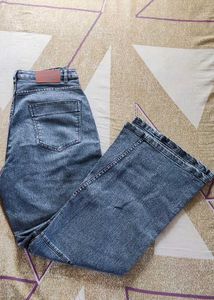 Stylish Acid Wash Wide Leg Jeans