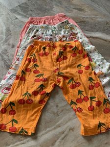 Cute Cherry Print Palazzo Pants (Set of 3)
