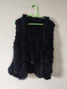 Black Fuzzy Vest