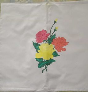 Hand-Painted Floral Cushion Cover