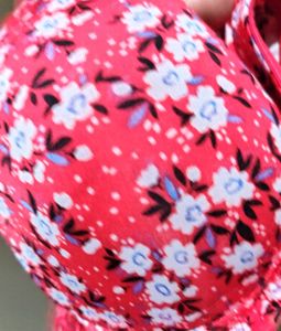 Red Floral Printed padded Bra | Size 32 | Adjustab