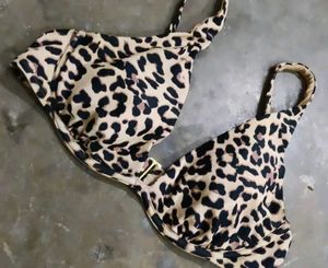 Leopard Print Bikini Top