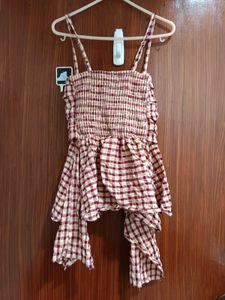 checkered y2k top