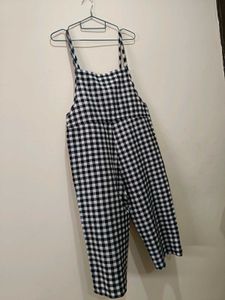 Black &amp; White Gingham Jumpsuit with pockets