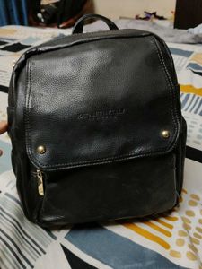 Kathleen Kelly Black Leather Backpack