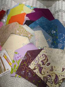 Combo of Craft ribbons envelopes stickers