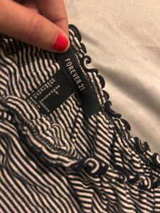 Forever 21 Striped Off-Shoulder Ruffle Top