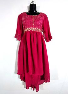 Pink Anarkali Kurti with Dupatta.. aurelia