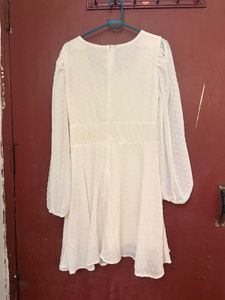 Chic White Textured Mini Dress