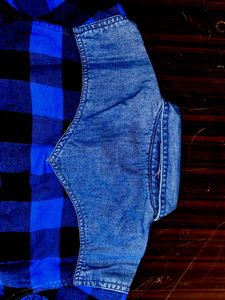 Levi's Blue Plaid Denim Shirt