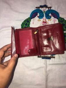 Chic Red genuine Leather Wallet