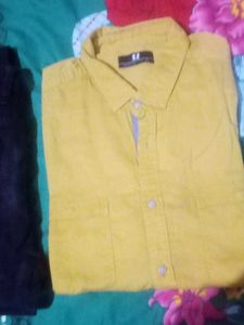 Men's Yellow Shirt and Black Pants Set