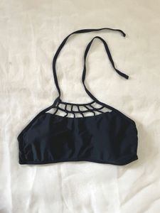 Black Halter Neck Bikini Top