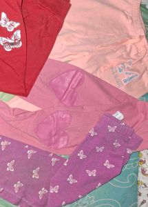 4Set of Cute Butterfly & Heart Pattern Pants Bundl