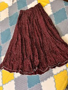 Maroon Ethnic Skirt