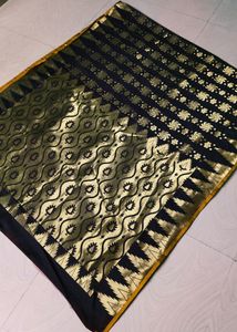 Copy brown colour Banarasi Silk full Zari Saree