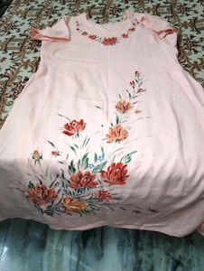Satin Crape With attractive Hand Painting