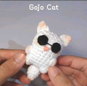 Crocheted "Gojo Cat" Amigurumi