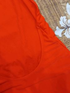 Vibrant Orange Backless One-Piece Swimsuit