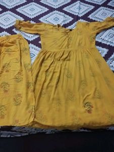 Yellow Floral Kurta Set
