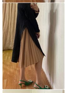 Black And Brown Pleated Dress