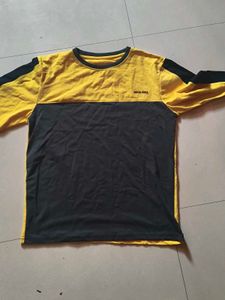 Men's Yellow & Black Colorblock T-Shirt