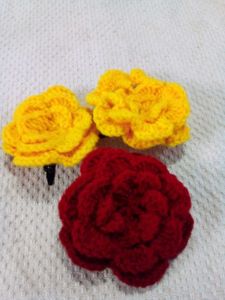 Handmade Flower Crochet Hair Clips