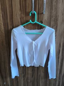 women full sleeve white shrug