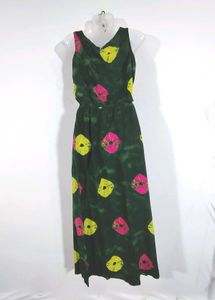 Green Tie And Dye Print Dress (Women's)