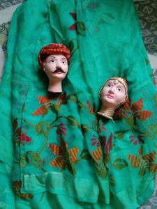 Green Floral Print Saree