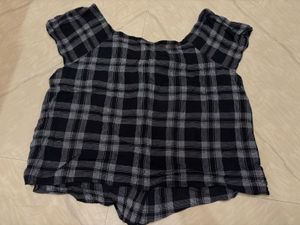 Chic Plaid Off-Shoulder Top